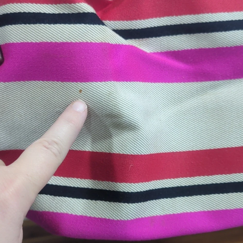Kate Spade Stevie Oak Island Large Canvas Striped Bag